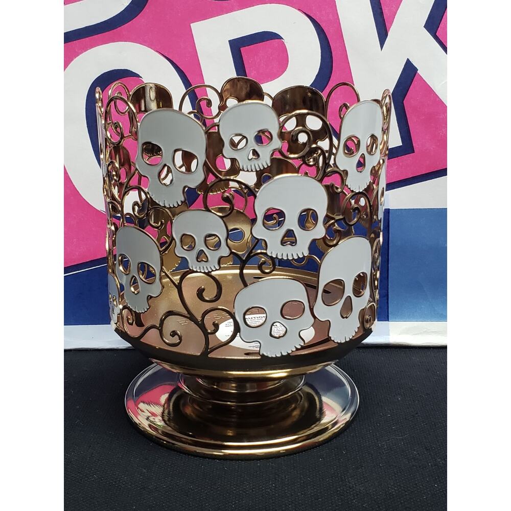 BBW Halloween Skull 3 Wick Candle Holder Halloween Fragrance Decor